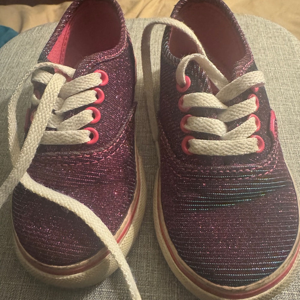 Vans Purple and White Sneakers Classic Low-Top Canvas